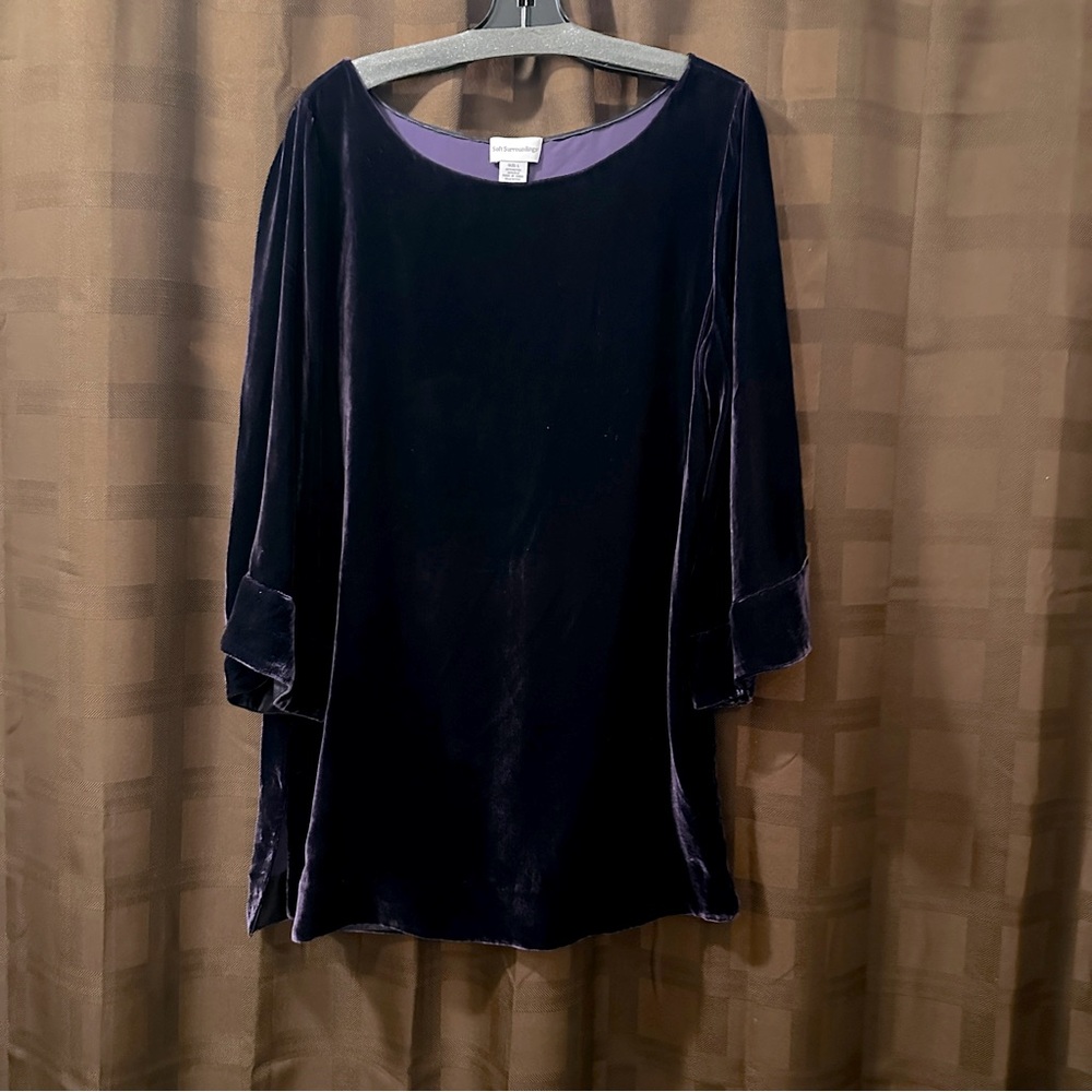 Soft Surroundings purple velvet top size large